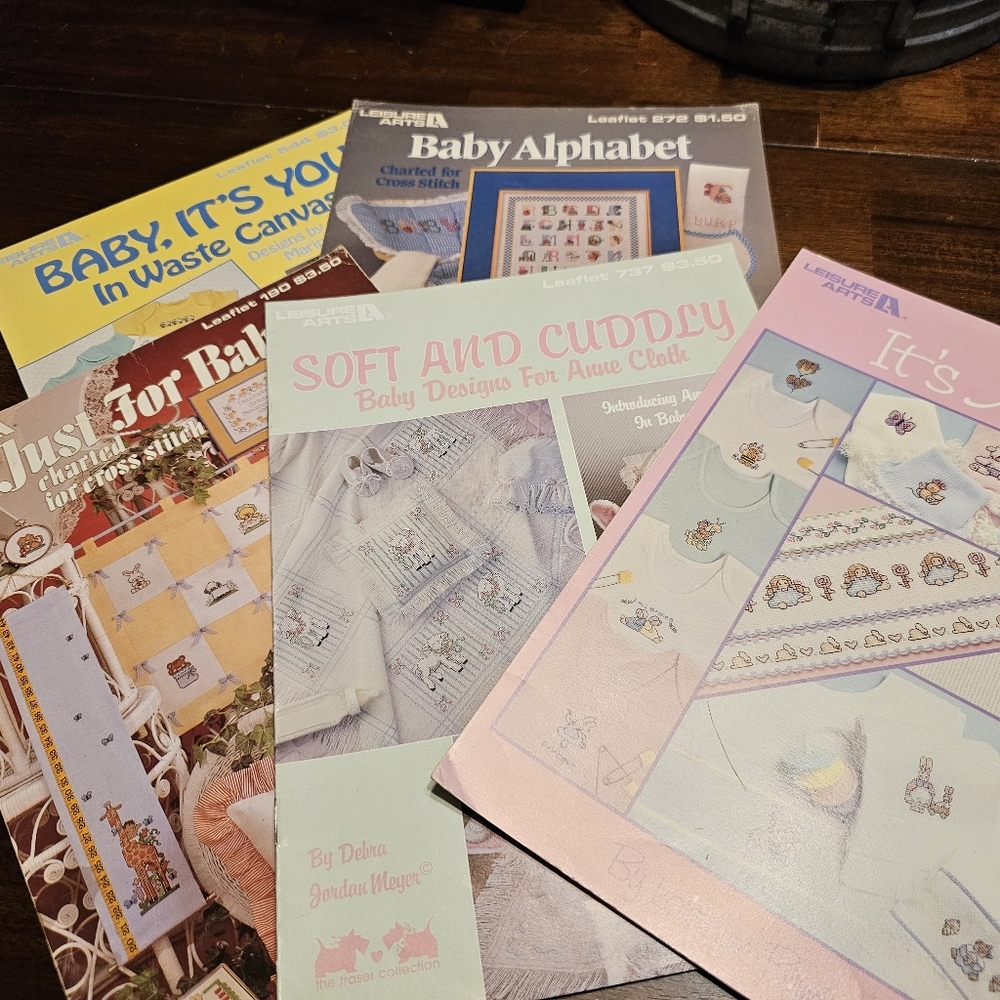 Baby Alphabet Cross Stitch Leisure Arts 5 Leaflets
